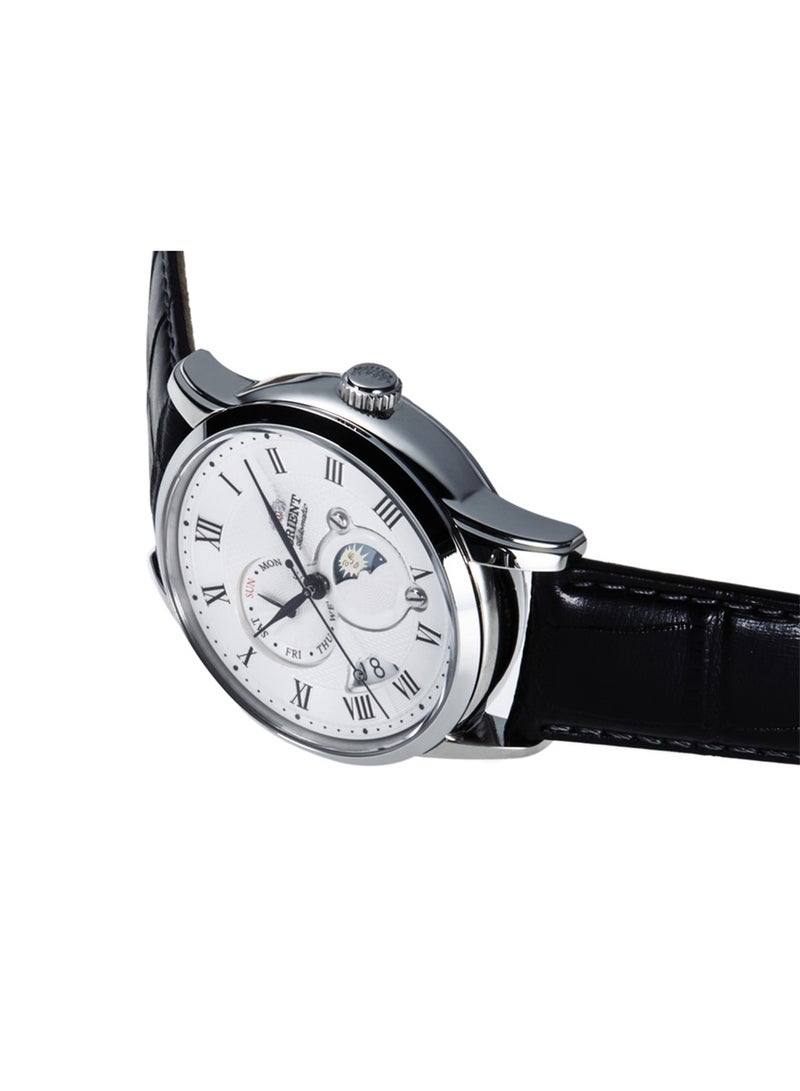 ORIENT Men Mechanical Classic Men's Watch, RA-AK0008S, Sun & Moon, White Dial, 42.5mm, 50M WR - Image 3