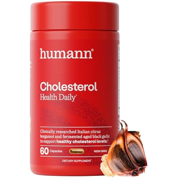 Humann Cholesterol Health Daily, Aged Black Garlic Extract & Citrus Bergamot, Cholesterol & Lipid Support Supplement, 60 Capsules - Image 1