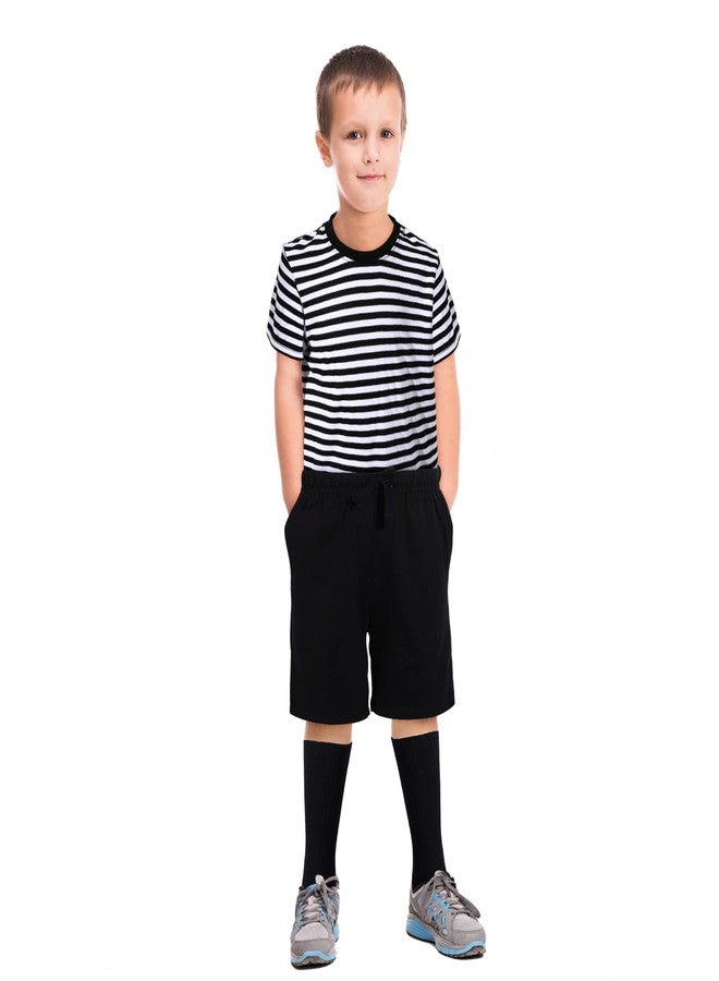 Haysandy Halloween Kids Striped Costume Short Sleeve Stripes Tee Boys Short High Tube Socks for Toddler Baby Boys(Black White,4-5 Years) - Image 5