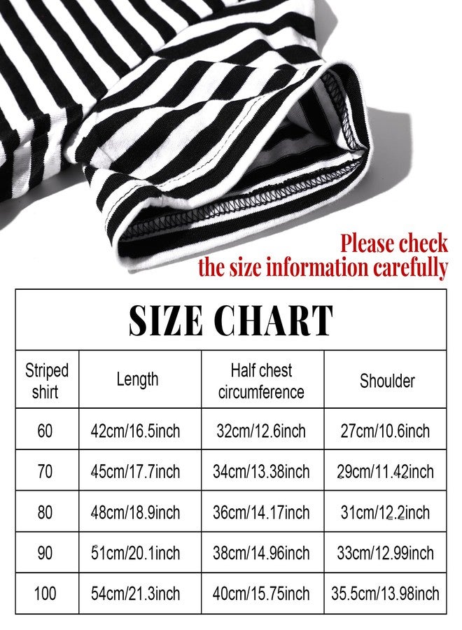 Haysandy Halloween Kids Striped Costume Short Sleeve Stripes Tee Boys Short High Tube Socks for Toddler Baby Boys(Black White,4-5 Years) - Image 3