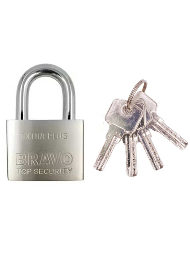 Bravo high quality lock is durable and safe. They come in different models, high security with 4 keys (60 mm) and others with different key numbers and sizes 
