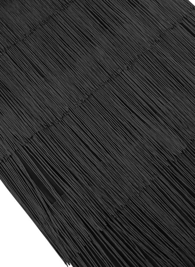 AOMEI Women's High Waist Fringe Tiered Bodycon Pencil Midi Skirt, Black, XL - Image 5