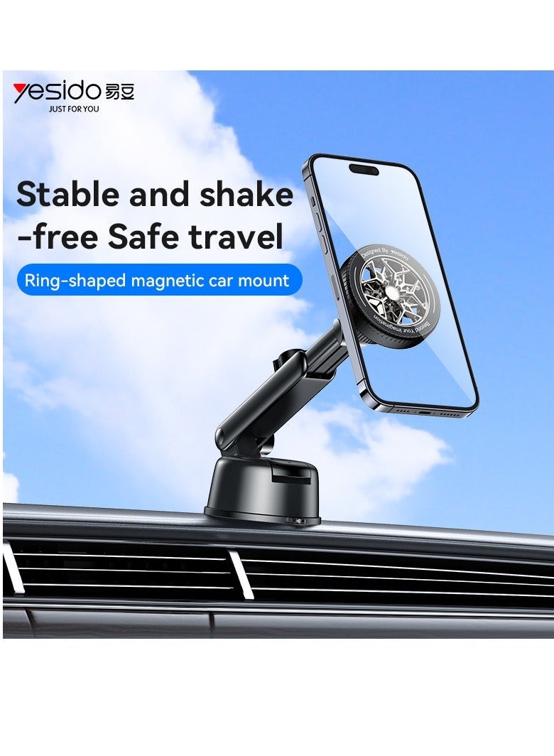 Yesido C266 360° Rotatable Ring Shaped Magnetic Car Phone Holder for Dashboard - Image 2