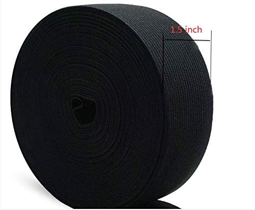 viaili VIAILI 1.5 Inch by 11 Yard Heavy Stretch High Elasticity Elastic Spool Knit Elastic Bands for Sewing (Black, 1.5inch) - Image 3