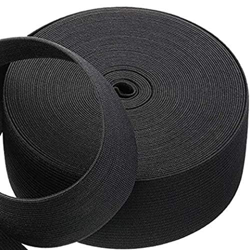 viaili VIAILI 1.5 Inch by 11 Yard Heavy Stretch High Elasticity Elastic Spool Knit Elastic Bands for Sewing (Black, 1.5inch) - Image 2