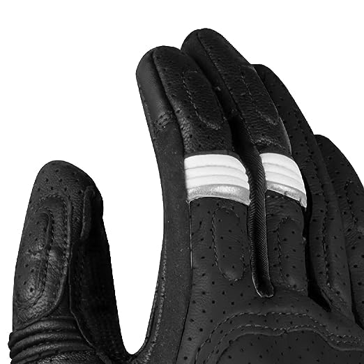 Rynox Air Gt Sp Gloves Ce Certified Cuff Length Motorcycle Riding Leather Gloves | Impact Protection | Scaphoid Protection | Abrasion Resistance - Black White, XL - Motorcycle Racing, XL - Image 3