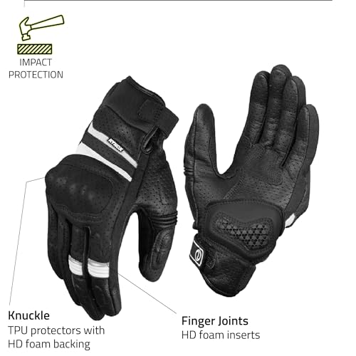 Rynox Air Gt Sp Gloves Ce Certified Cuff Length Motorcycle Riding Leather Gloves | Impact Protection | Scaphoid Protection | Abrasion Resistance - Black White, XL - Motorcycle Racing, XL - Image 4