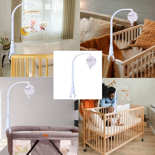 Accfore 23 inches Crib Mobile Arm Nursery Mobile Arm Baby Mobile Hanger,The Claw Part can be Adjusted Width,DIY Toy Decoration,Mobile Arm for Crib(with Music Box) - Image 5