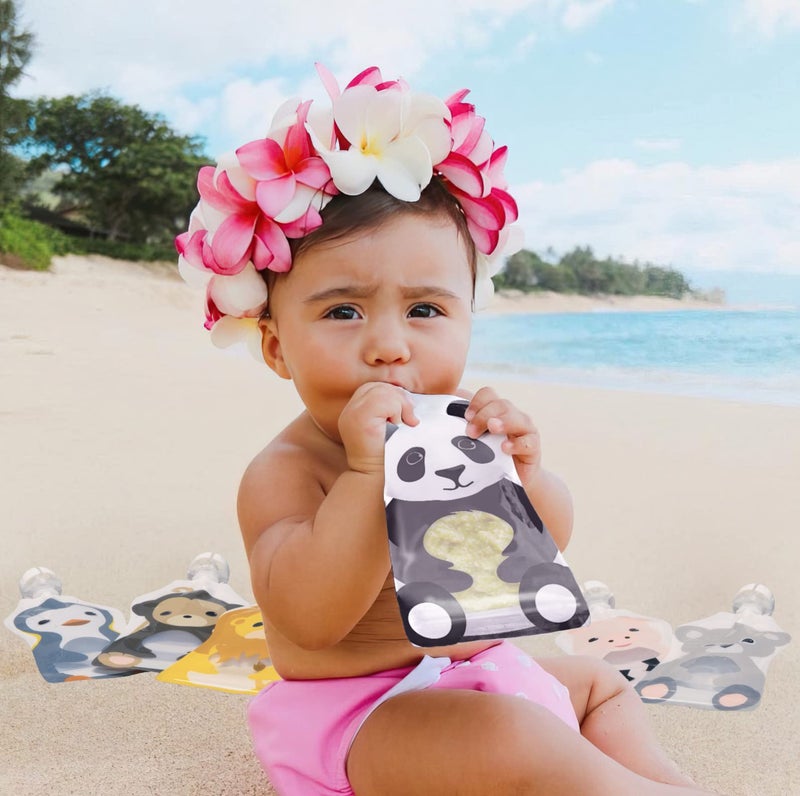 Squooshi Reusable Baby Food Pouches for Toddlers | BPA Free Plastic, Food Safe, Freezer Safe | Refillable for Applesauce Yogurt & Puree Squeeze Pouch - Image 3