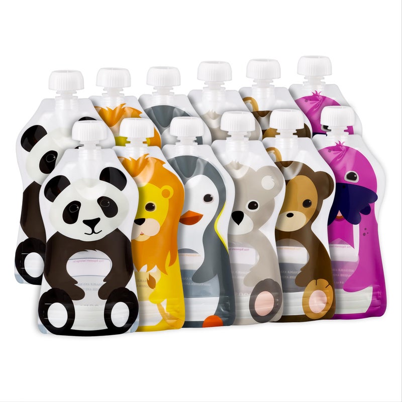 Squooshi Reusable Baby Food Pouches for Toddlers | BPA Free Plastic, Food Safe, Freezer Safe | Refillable for Applesauce Yogurt & Puree Squeeze Pouch - Image 1