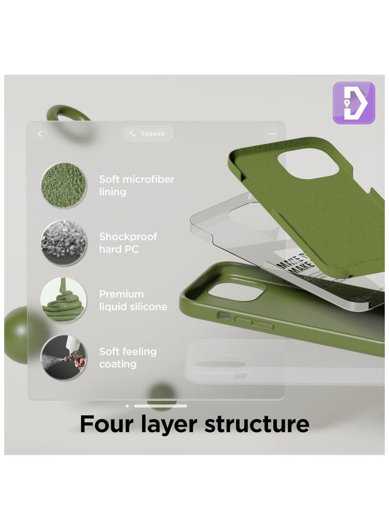 Delivus Iphone Silicone Case - Silky Soft Touch with Military Grade Drop Protection - Anti-Scratch Microfiber Lining - Shockproof Protective Phone Case Slim Thin Cover (Iphone 15, Green) - Image 3