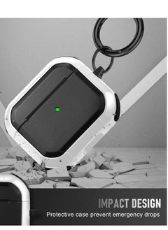 Generic AirPods 3 Case Cover with Keychain Upgraded Armor Shockproof Hard-Shell Protective TPU Compatible for Airpods 3rd Generation 2021 Case for Women Men Front LED Visible White  - Image 5
