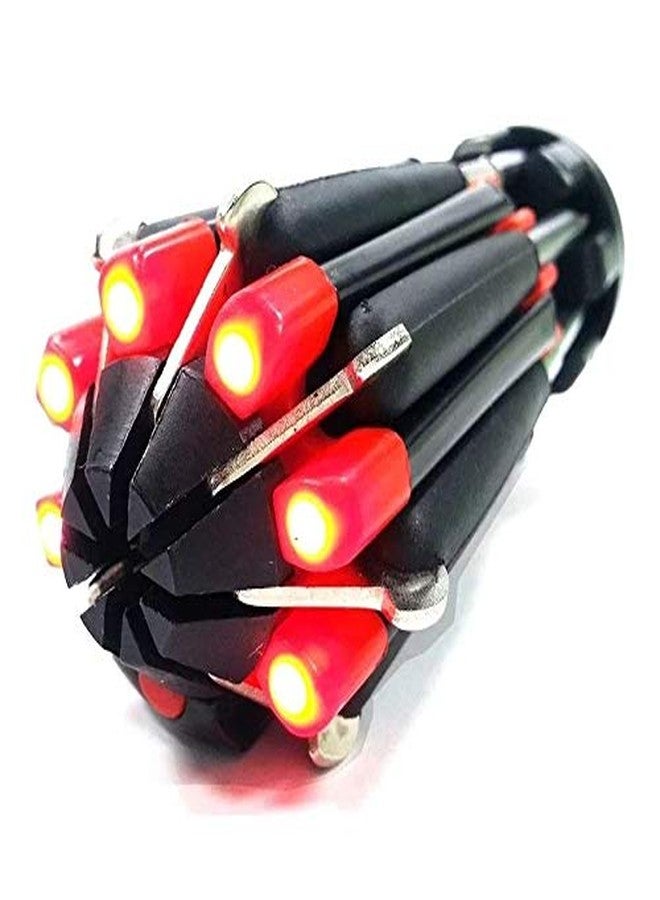 Tool Point 8 In 1 Aluminum Screwdriver Tool Kit With 6 LED Light (Black) - Image 1