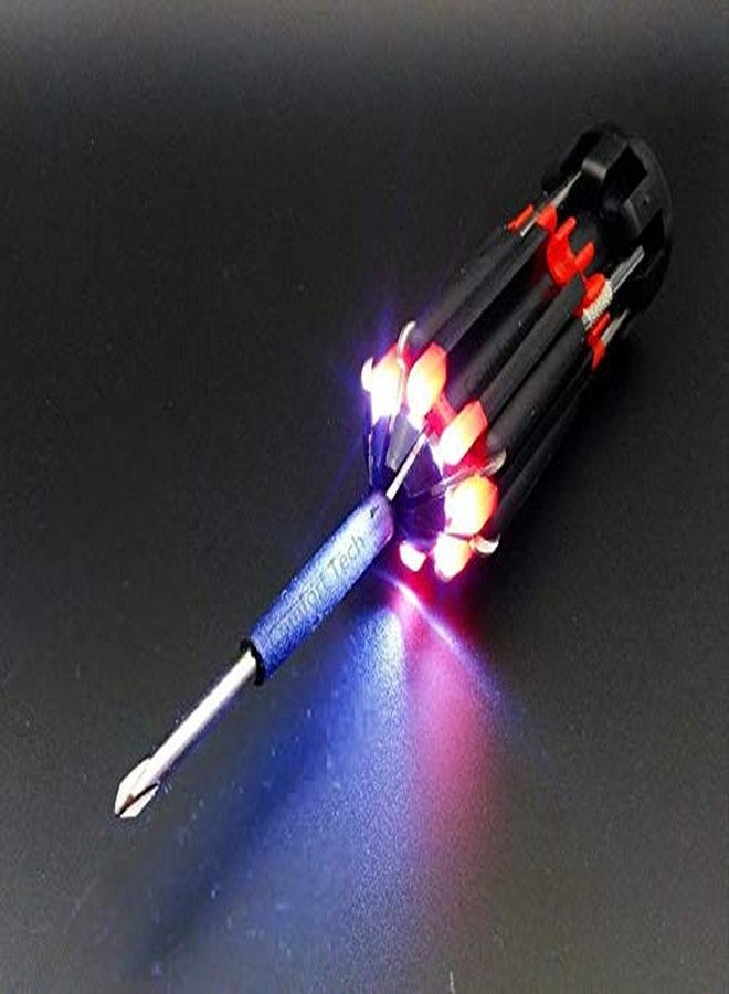 Tool Point 8 In 1 Aluminum Screwdriver Tool Kit With 6 LED Light (Black) - Image 5