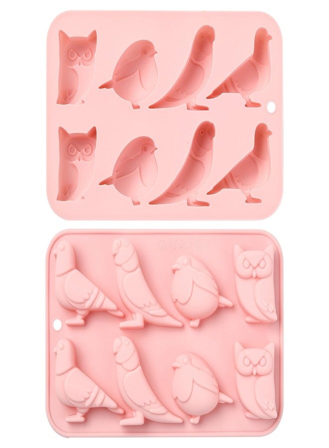 Airssory 2 pcs Bird Theme Silicone Fondant Mold Cute Owl Pigeon Forest Animal Cartoon Molds for DIY Cake Chocolate Pudding Jelly Candy Craft Resin Making Decoration - Image 1