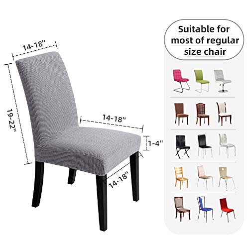 Artrello Chair Covers for Dining Room - Stretch Chair Slipcovers for Decorative Seat Protector Armless Removable Washable Elastic Dinner Universal Spandex Solid Chair Slip Covers Set… - Image 5