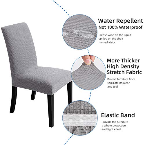 Artrello Chair Covers for Dining Room - Stretch Chair Slipcovers for Decorative Seat Protector Armless Removable Washable Elastic Dinner Universal Spandex Solid Chair Slip Covers Set… - Image 2