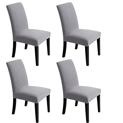 Artrello Chair Covers for Dining Room - Stretch Chair Slipcovers for Decorative Seat Protector Armless Removable Washable Elastic Dinner Universal Spandex Solid Chair Slip Covers Set… - Image 1