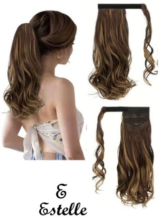 Dark Brown Mix Golden Auburn Curly