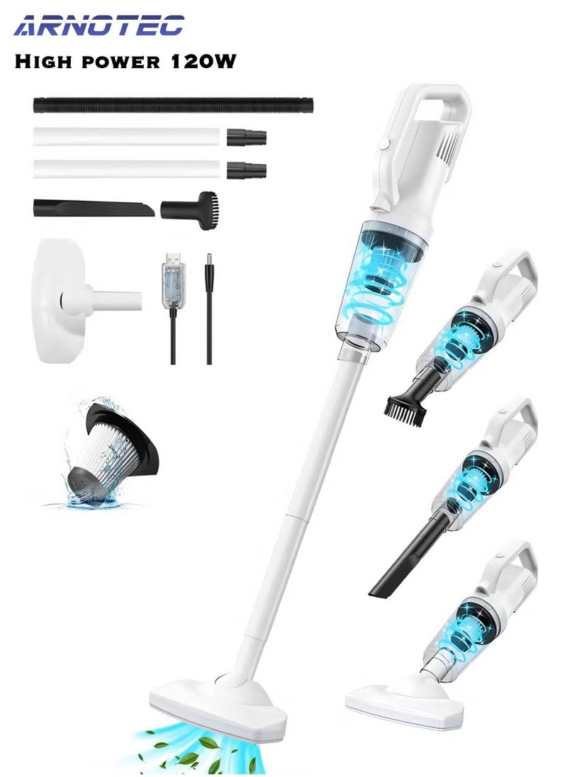 ARNOTEC Cordless Vacuum Cleaner, 120W/12000PA Powerful Suction Stick Vacuum with 30min Long Runtime Detachable Battery, 4 in 1 Lightweight Quiet Vacuum Cleaner  - Image 1