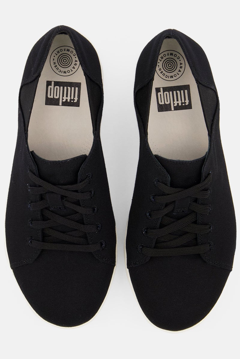 FitFlop Women F Sporty Lace Up Sneaker, Black - Image 3