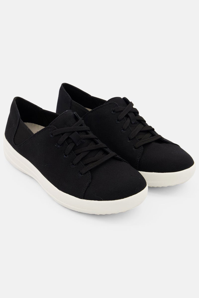 FitFlop Women F Sporty Lace Up Sneaker, Black - Image 1
