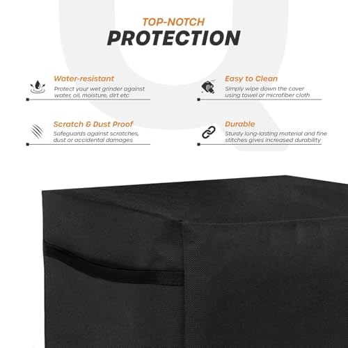 Cranique Dust Proof Water-Resistant Wet Grinder Cover for Table Top 2 Litre Butterfly Smart | Butterfly Rhino | Butterfly Hippo - Black-1 - Image 2