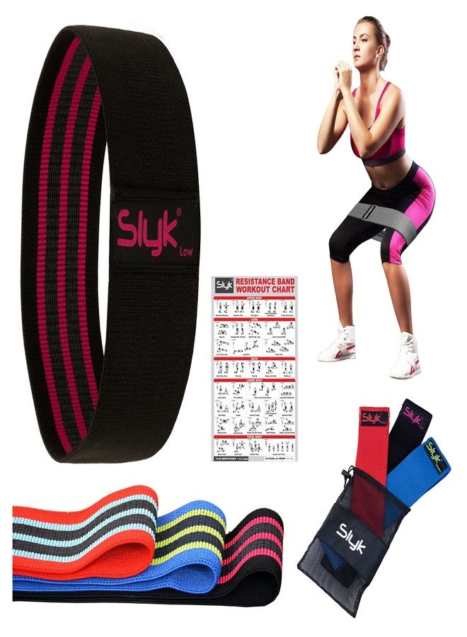 Slyk Non-Slip Fabric Resistance Band for Men and Women. Resistance Loop Bands for Toning Booty Hip Glutes Thighs Squat Legs Yoga Pilates at Home, Outdoors or Gym (Light - 17") - Image 1