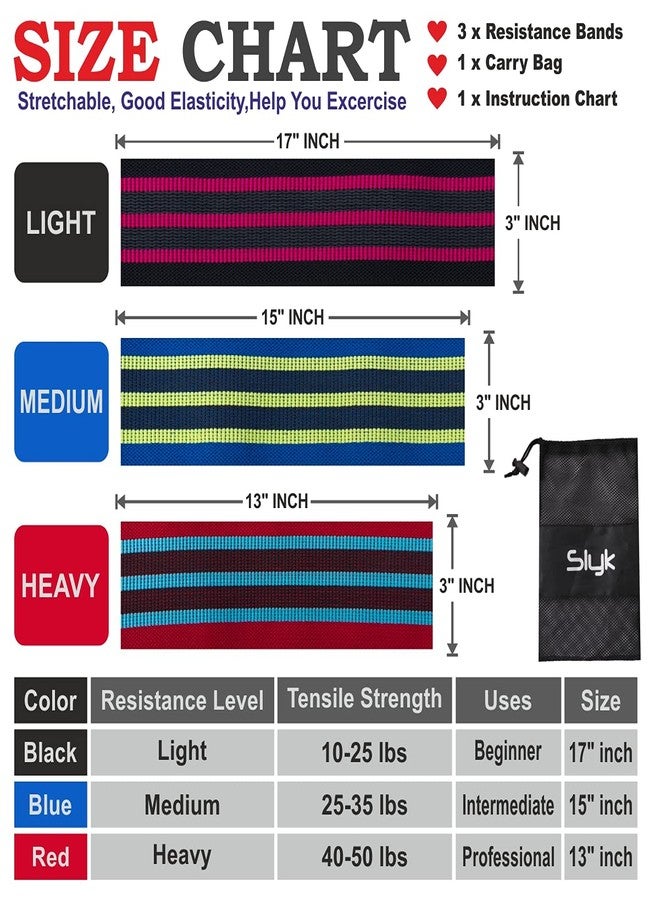 Slyk Non-Slip Fabric Resistance Band for Men and Women. Resistance Loop Bands for Toning Booty Hip Glutes Thighs Squat Legs Yoga Pilates at Home, Outdoors or Gym (Light - 17") - Image 2