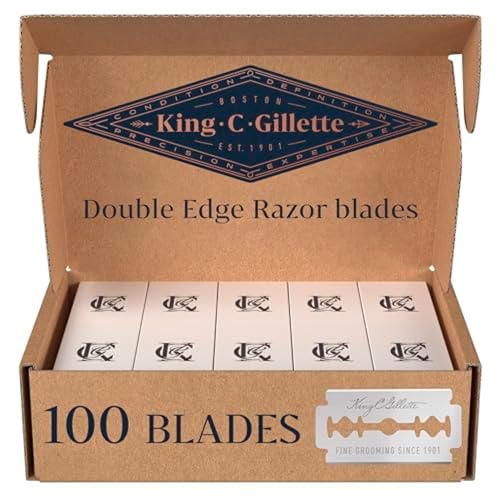 King C. Gillette Double-Edge Safety Razor blades for better control, 100 count, with anti-friction coating - Image 1