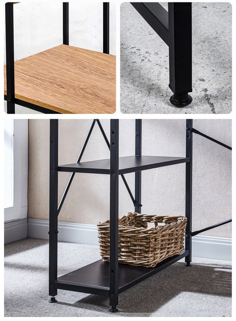 دي بلو طاولة كمبيوتر عصرية بطول 120 سم مع رفوف تخزين جانبية مكونة من 3 طبقات قابلة للتبديل، مكتب دراسة وكتابة وزاوية للابتوب وأجهزة الكمبيوتر، سطح عمل واسع، هيكل معدني قوي، محطة عمل موفرة للمساحة مثالية للمكتب المنزلي أو غرفة النوم أو الطلاب أو إعدادات الألعاب - Image 2