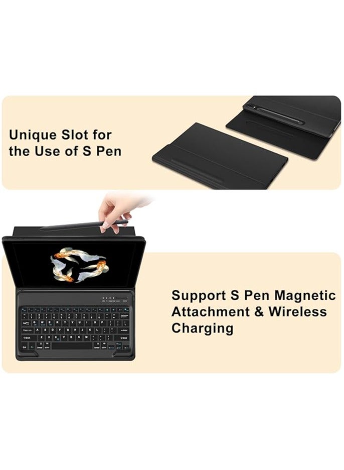 erorex 2022 Samsung Galaxy Tab S9 Ultra 2023/S8 Ultra Keyboard Protective Case 14.6 inch, Protective Case with S Pen Holder, Slim Smart Cover with Multi-Use Bluetooth Keyboard for Galaxy Tab S9 ultra, Black - Image 2