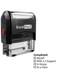ExcelMark Rectangular Completed Teacher Stamp Self Inking Black Ink (A2359)  - Image 1