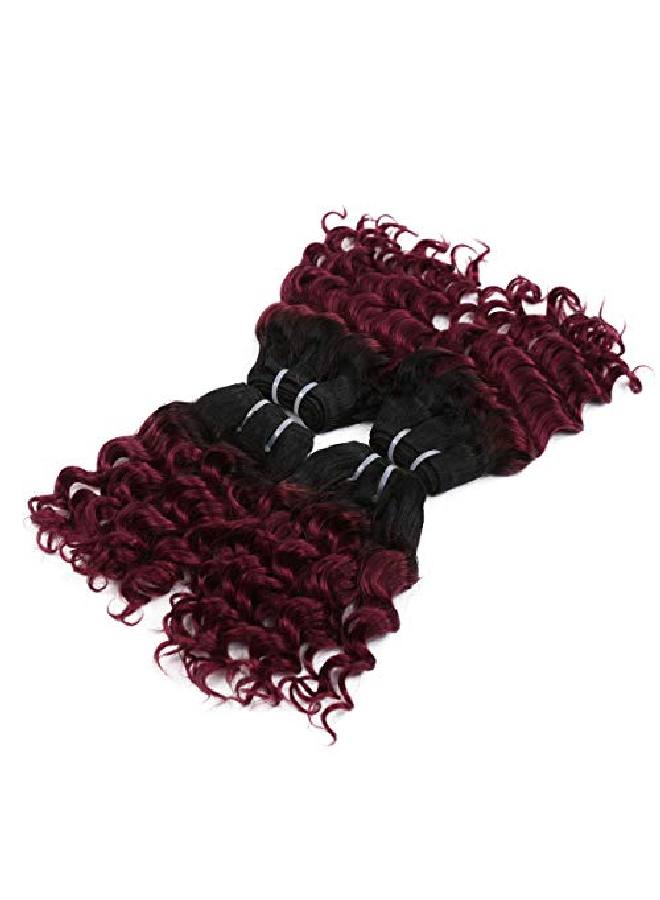 FASHION LINE 4 Bundles Deep Wave Short Bob Style Ombre 1B/30 Virgin Human Hair Bundles 50G Two Tone Color Brazilian Hair Weave 8” - Image 3