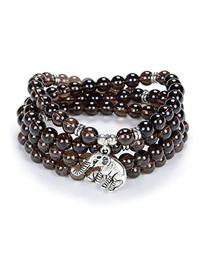 oasymala 108 Mala Quartz Beads Tiny Elephant Lucky Charm Wrap Bracelet Necklace Self Discovery Yoga Inspirational Jewelry, Stone, stone - Image 1
