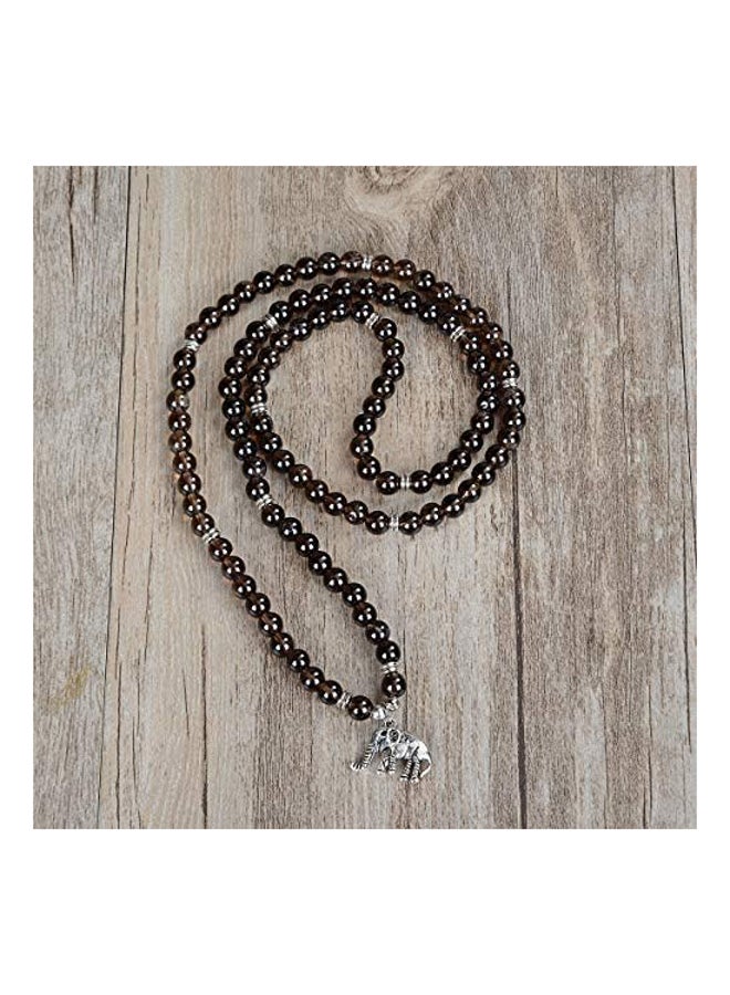 oasymala 108 Mala Quartz Beads Tiny Elephant Lucky Charm Wrap Bracelet Necklace Self Discovery Yoga Inspirational Jewelry, Stone, stone - Image 2