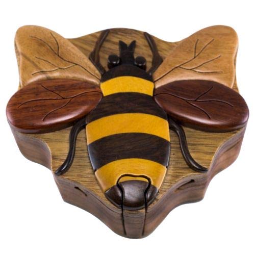 The Handcrafted WOOD INTARSIA Bee - Secret Wooden Puzzle Box - Image 3
