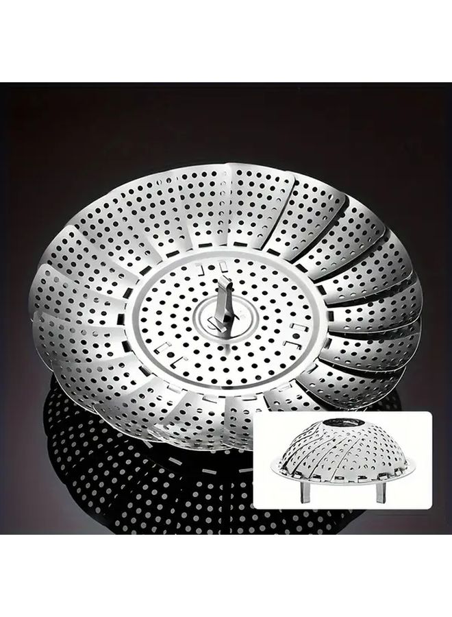 Foldable Stainless Steel Steamer Basket Expandable Vegetable Steamer Rack For Healthy Cooking - Image 4