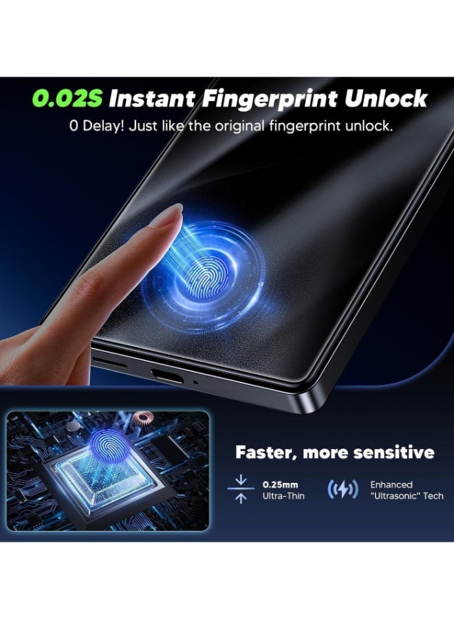 Mlbose Screen Protector for Samsung Galaxy S25 3D Full Coverage Anti-Scratch High Transparency Bubble-Free Tempered Glass Support Fingerprint Unlock Screen Protector For Samsung Galaxy S25 2025 - Image 2