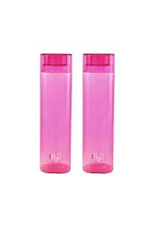 Cello CELLO H2O Squaremate Plastic Water Bottle | Lid is sealed by a silicone ring | Leak proof & break-proof |Best Usage for Office/School/College/Gym/Picnic/Home/Fridge | 1 Liter | Pink, Set of 2  - Image 2