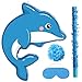 Harrycle Small Dolphin Piata Under the Sea Piata with Blindfold Bat and Confetti for Kids Dolphin Piata Ocean Dolphin Piata Decorations for Kids Birthday Party Baby Shower Supplies 16 x 126 x 3 - Image 2