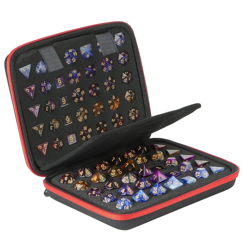 Vertus ® Dice Case with Removable Slotted Tray for Game Dice Storage and Carrying, Compatible with DND Role Playing and Other Table Games, Holds up to 70 Dices/10 Sets (Black) - Image 2