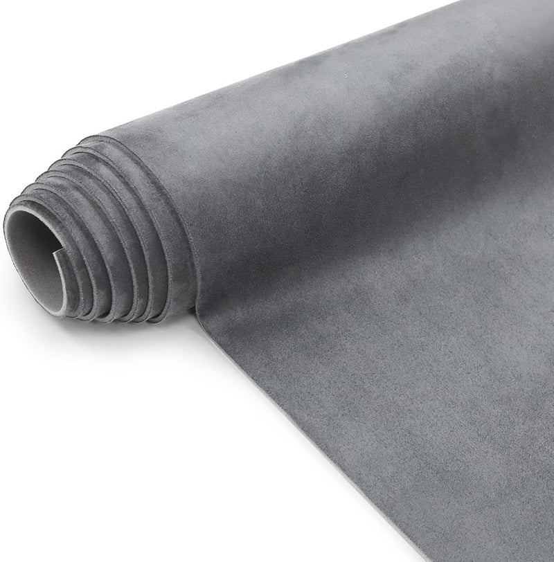 Wilaly Grey Suede Headliner Fabric with Foam Backing - Image 1