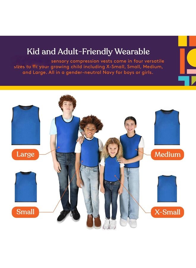 Sensory Compression Vest Sensory Processing Disorder Vest Deep Pressure Comfort for Autism Hyperactivity Mood Processing Disorders, Sensory Vest Calming Vest for Teens (Blue, Small) - Image 5