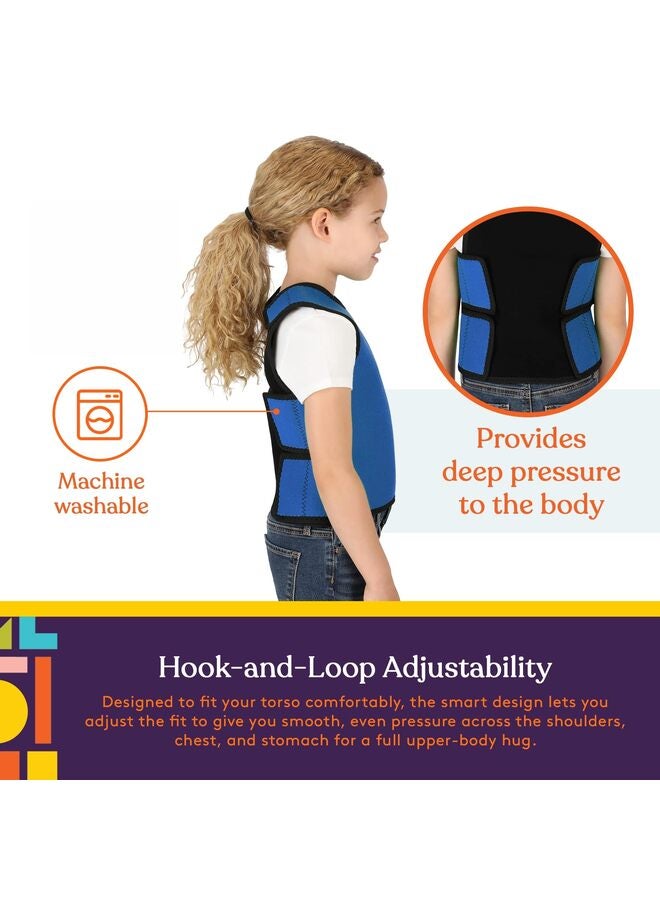 Sensory Compression Vest Sensory Processing Disorder Vest Deep Pressure Comfort for Autism Hyperactivity Mood Processing Disorders, Sensory Vest Calming Vest for Teens (Blue, Small) - Image 3