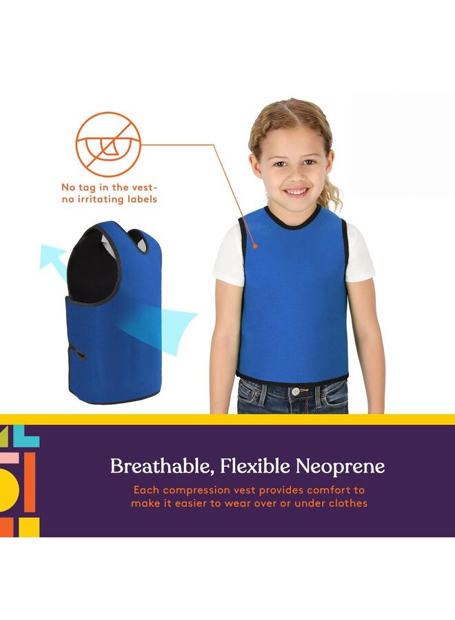 Sensory Compression Vest Sensory Processing Disorder Vest Deep Pressure Comfort for Autism Hyperactivity Mood Processing Disorders, Sensory Vest Calming Vest for Teens (Blue, Small) - Image 2