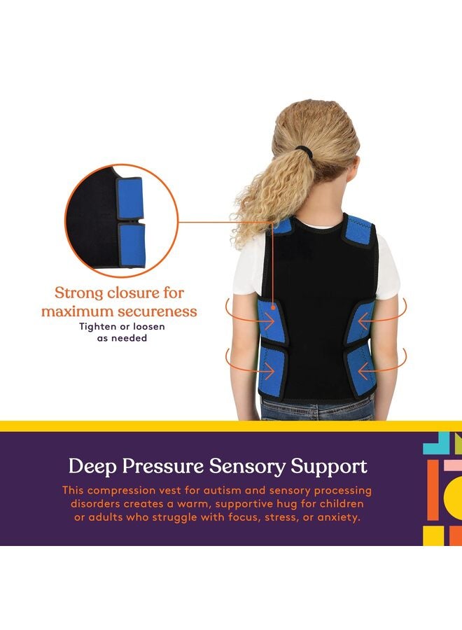 Sensory Compression Vest Sensory Processing Disorder Vest Deep Pressure Comfort for Autism Hyperactivity Mood Processing Disorders, Sensory Vest Calming Vest for Teens (Blue, Small) - Image 4