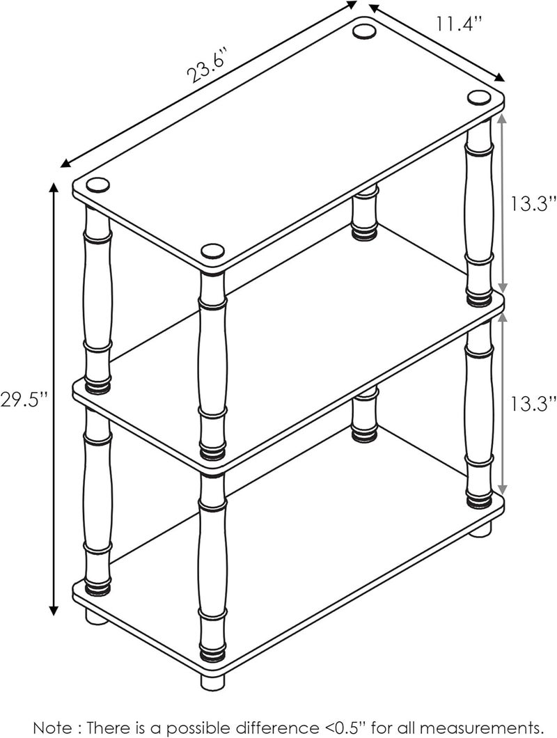 Furinno Turn-N-Tube 3-Tier Compact Multipurpose Shelf Display Rack with Classic Tube, Beech/White - Image 2