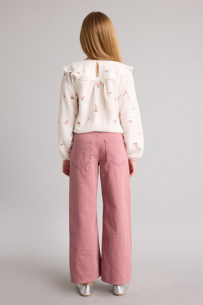 DeFacto Pink Girl Girl Wide Leg Gabardine Trousers Casual - Image 5