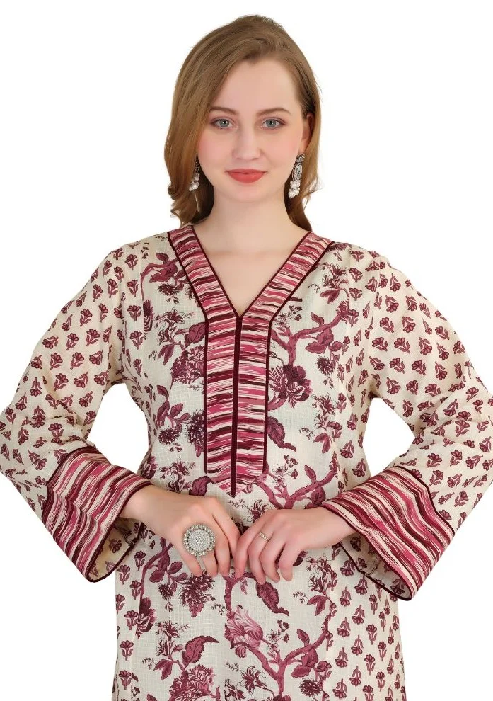 Artemea SOFT HAND BLOCK PRINTED PREMIUM COTTON JALABIYA